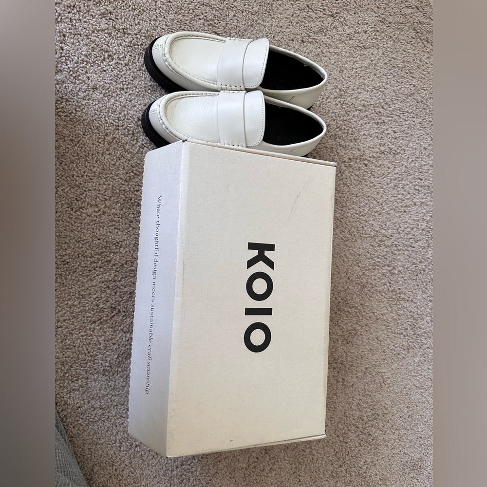 NWT Koio White Platform loafers - Picture 3 of 5